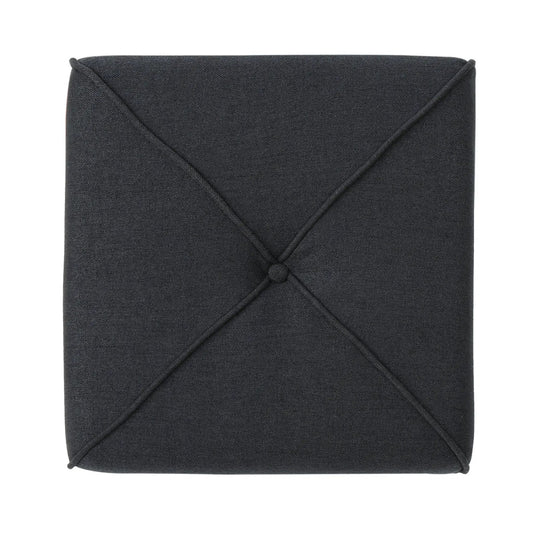 Charcoal grey fabric ottoman for compact spaces with tufting and button V.I.P Digital Presence on Tampa Home & Garden Store