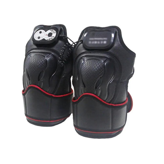Portable knee massager with heat and vibration, black pair with red trim and controls on Tampa Home & Garden Store