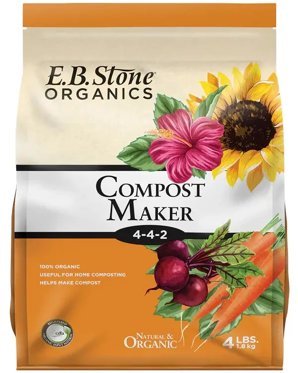 Compost Maker 4-4-2 4 lb bag by E.B. Stone Organics fertilizer for home composting on Tampa Home & Garden Store