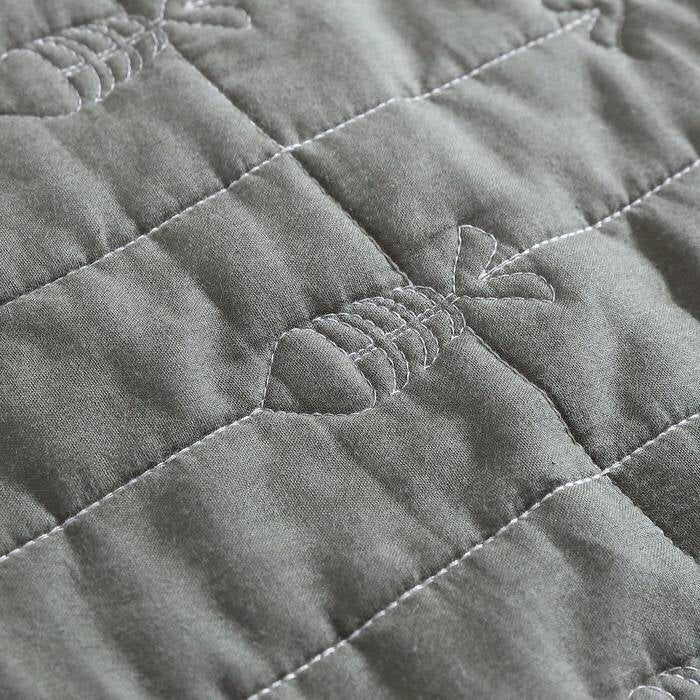 Juego de funda de sofá cama de algodón de 4 piezas con patrón de peces ladrillo verde oscuro ligero