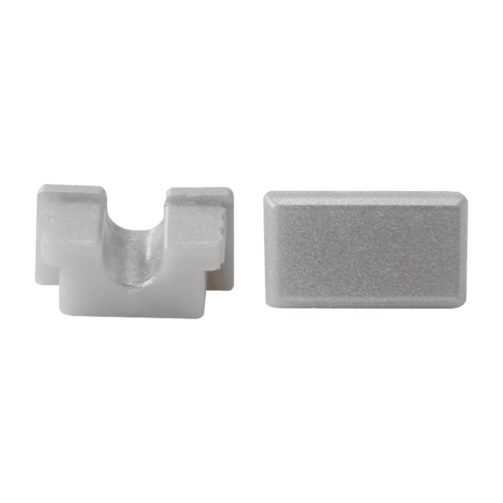 EC44 end caps for rectangular aluminum channel, white plastic set of 2 on Tampa Home & Garden Store