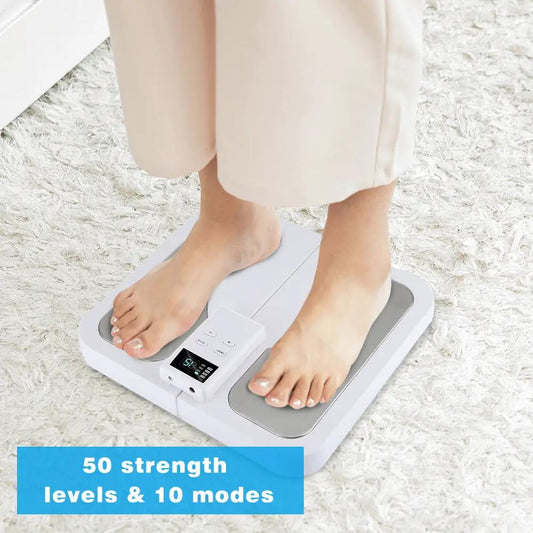 Foot Massager Acupoint Sole white device with digital panel, 50 strength levels & 10 modes on Tampa Home & Garden Store