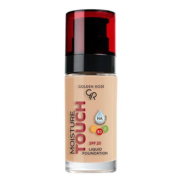 Foundation bottle Golden Rose Moisture Touch SPF20 beige with red cap on Tampa Home & Garden Store