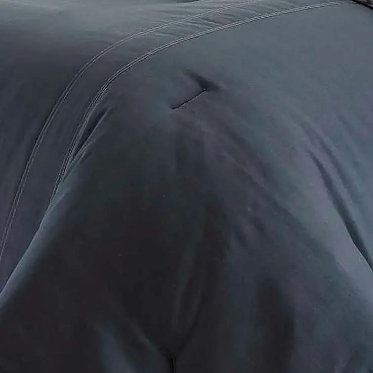 Full Queen cotton comforter set in dark gray with visible topstitch seams on Tampa Home & Garden Store