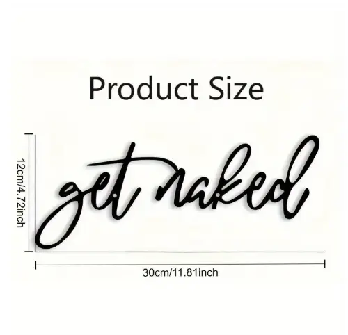 Get naked metal wall art sign, 30x12 cm, home decor, VIP Digital Presence on Tampa Home & Garden Store