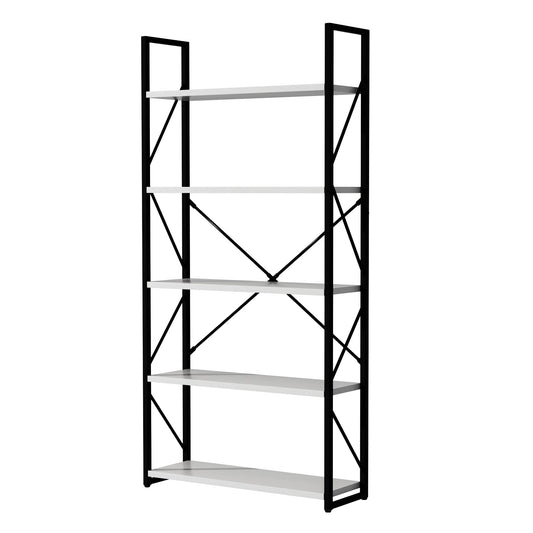 5-Tier Bookshelf, Freestanding White Book Shelf Modern Minimalist Open Display Storage Book Shelves Standing Shelving Unit White - Tampa Home & Garden Store