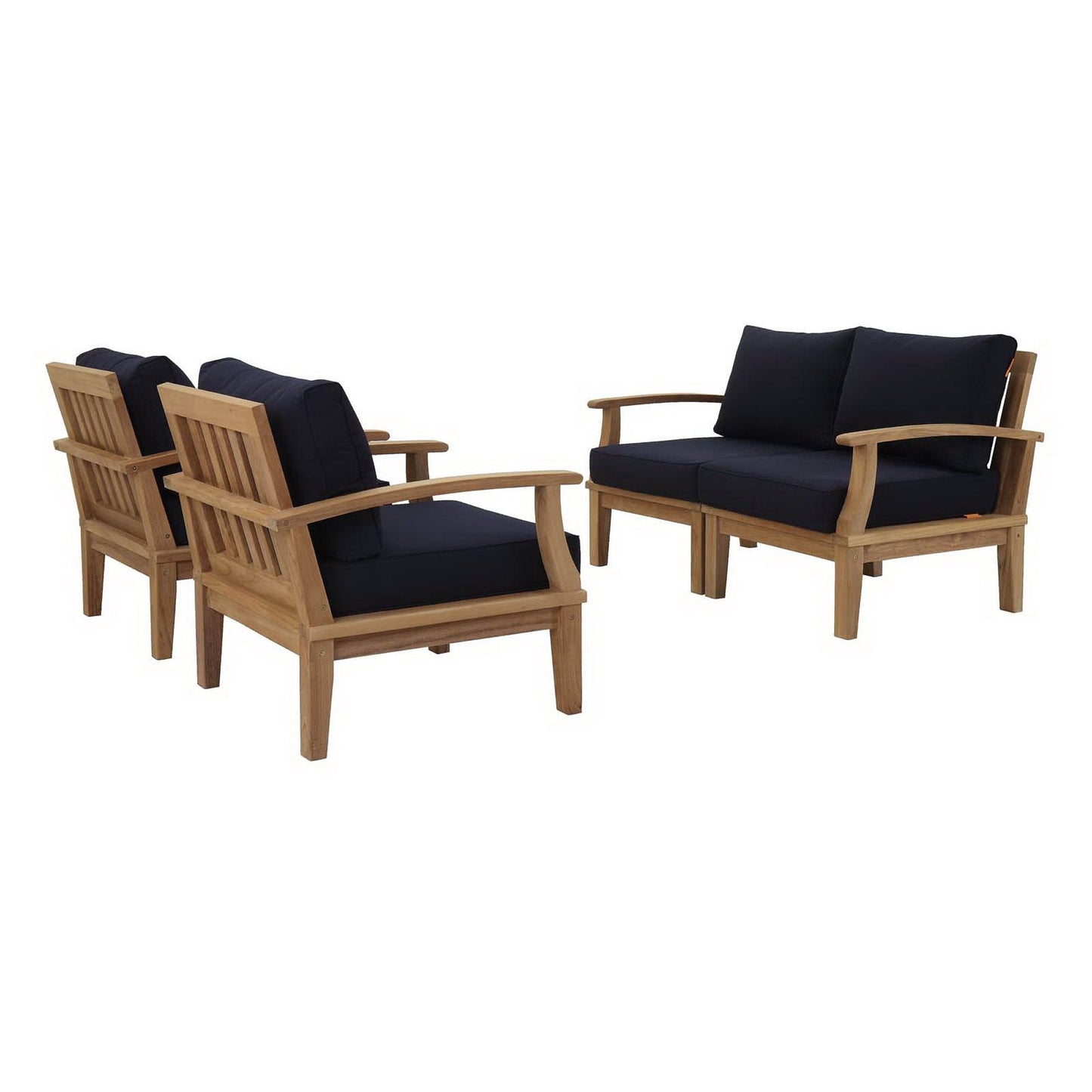 Marina 4 Piece Outdoor Patio Teak and Chairs