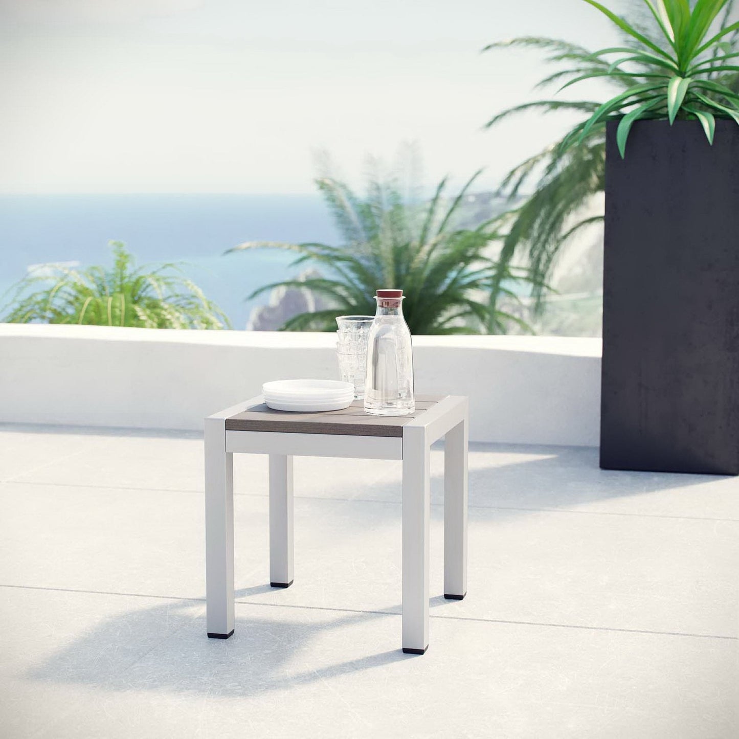 Modway Shore Outdoor Patio Aluminum Side Table