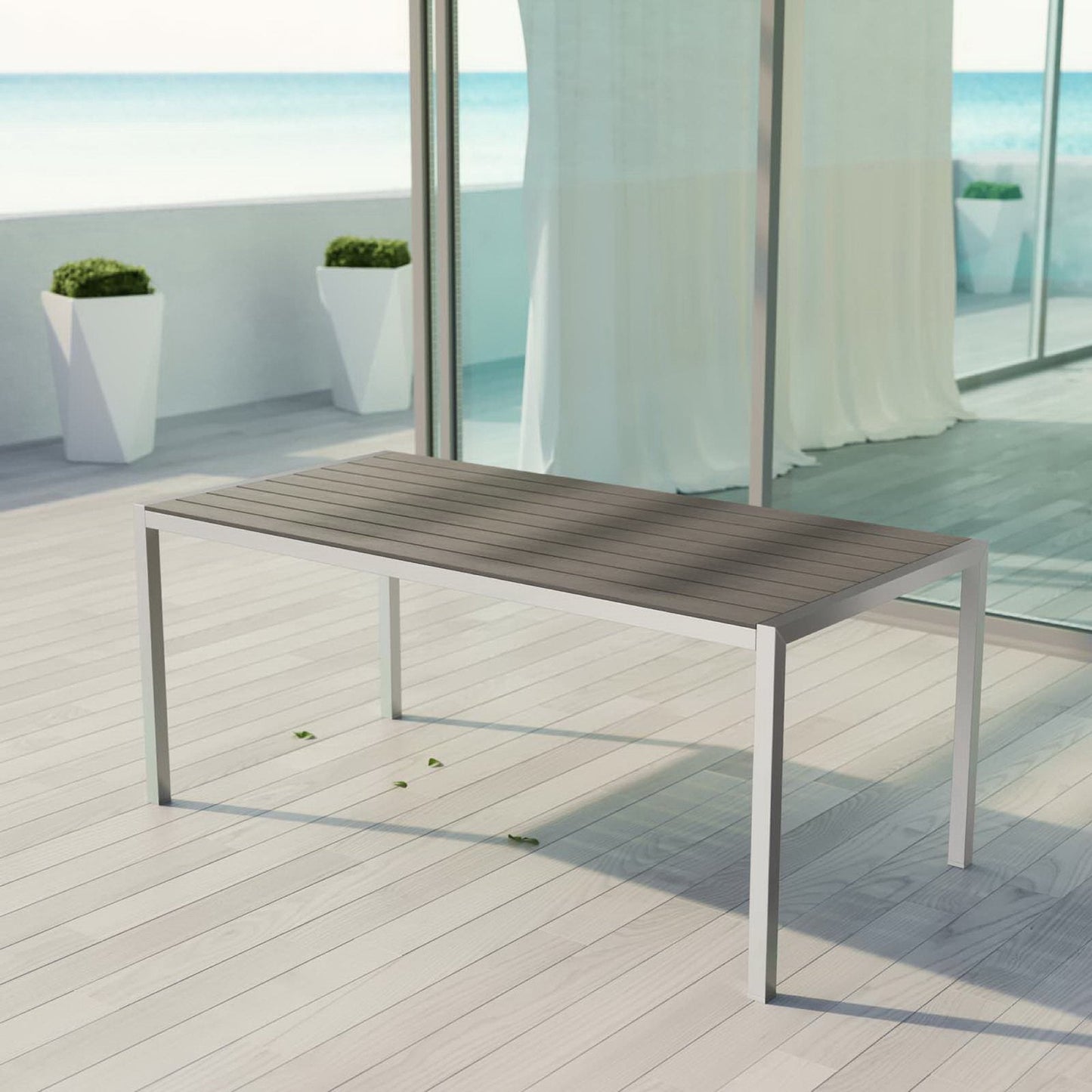 The Shore Outdoor Patio Aluminum Dining Table