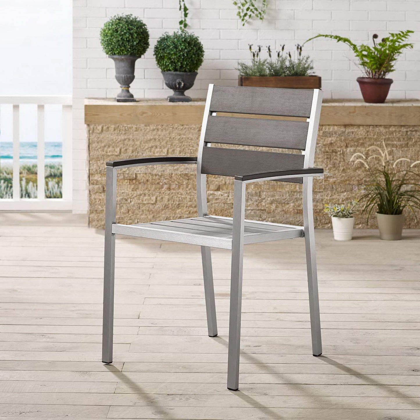 Modway Shore Outdoor Aluminum Dining Armchair