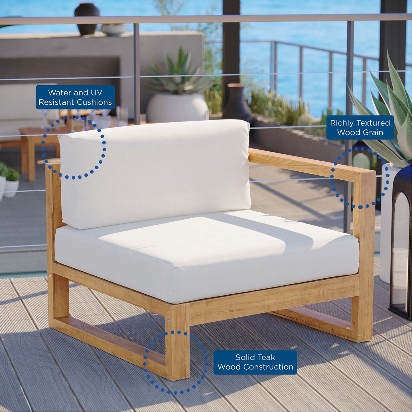 Upland Teak Outdoor Patio Chair by Modway