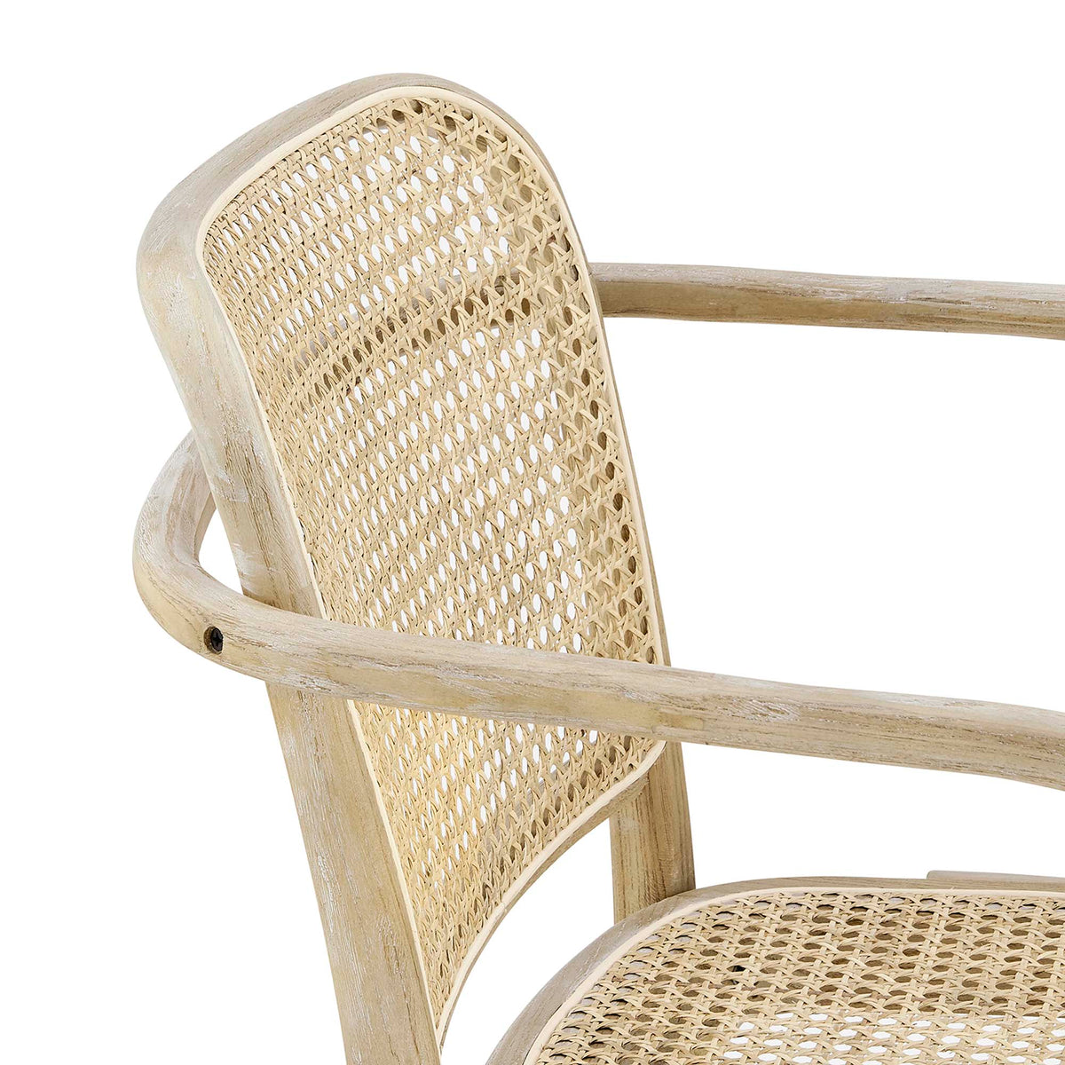Winona wood dining chair by Modway with woven cane back and seat, distressed light wood frame on Tampa Home & Garden Store