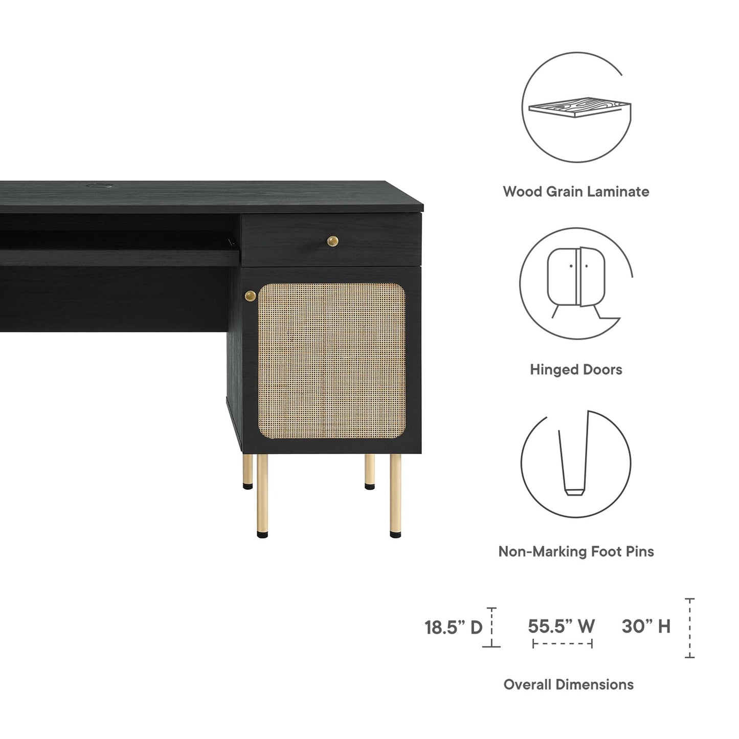 Modern Chaucer Desk by Modway for a Home Office