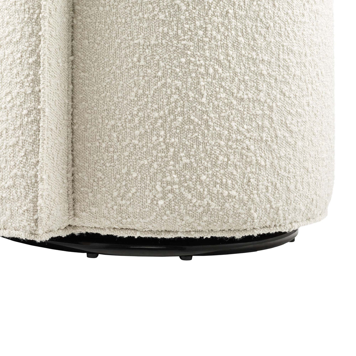 Della Boucle Fabric Swivel Chair cream boucle upholstery with black base HouseOfZazla on Tampa Home & Garden Store