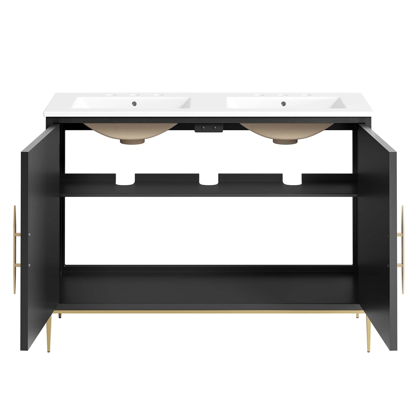 Awaken 48 In Double Sink Vanity And Ceramic Top
