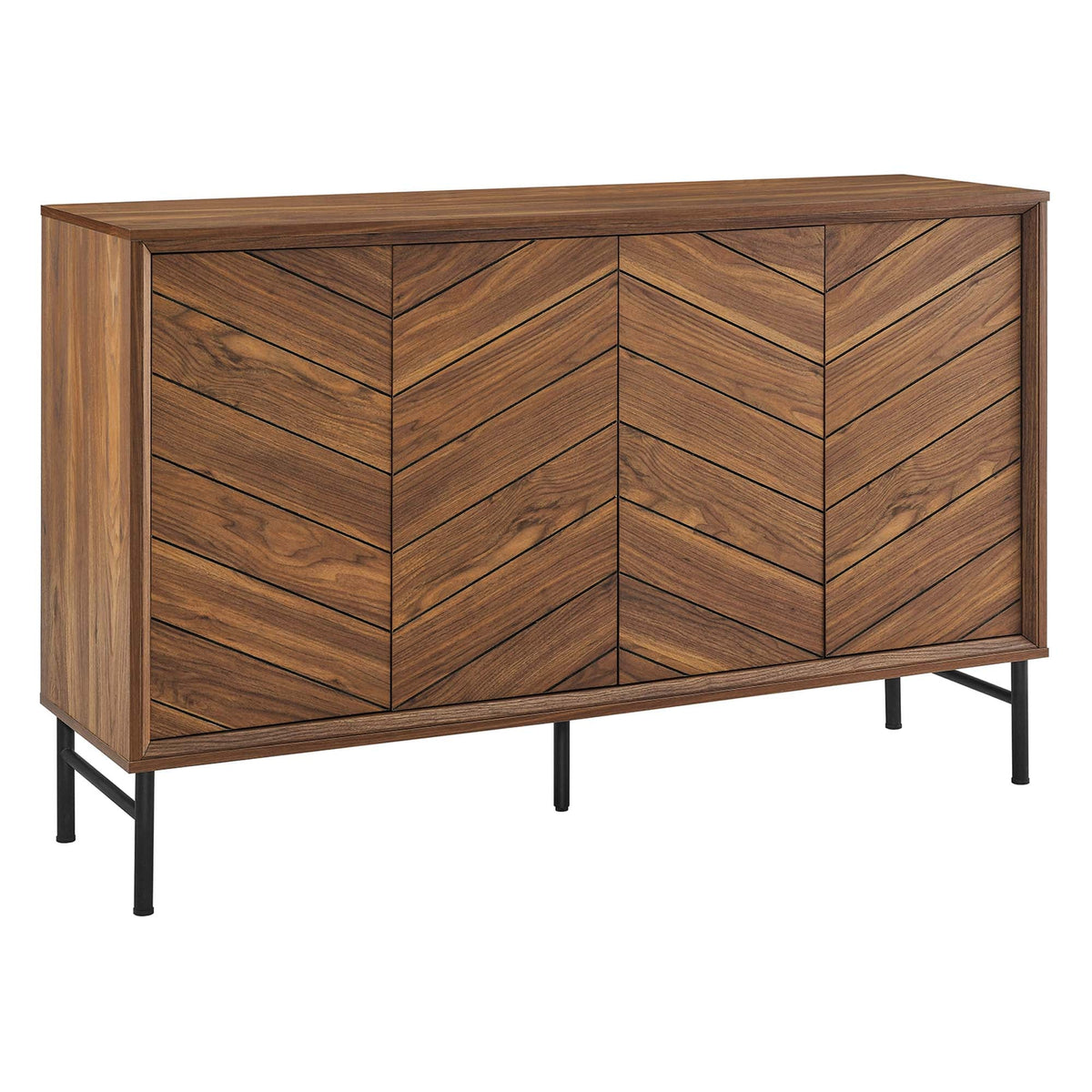 Harper Chevron Sideboard by Modway buffet with chevron wood panels in warm brown finish on Tampa Home & Garden Store