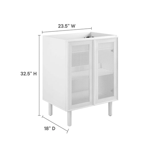Calla 24 Inch Perforated Metal Vanity Cabinet
