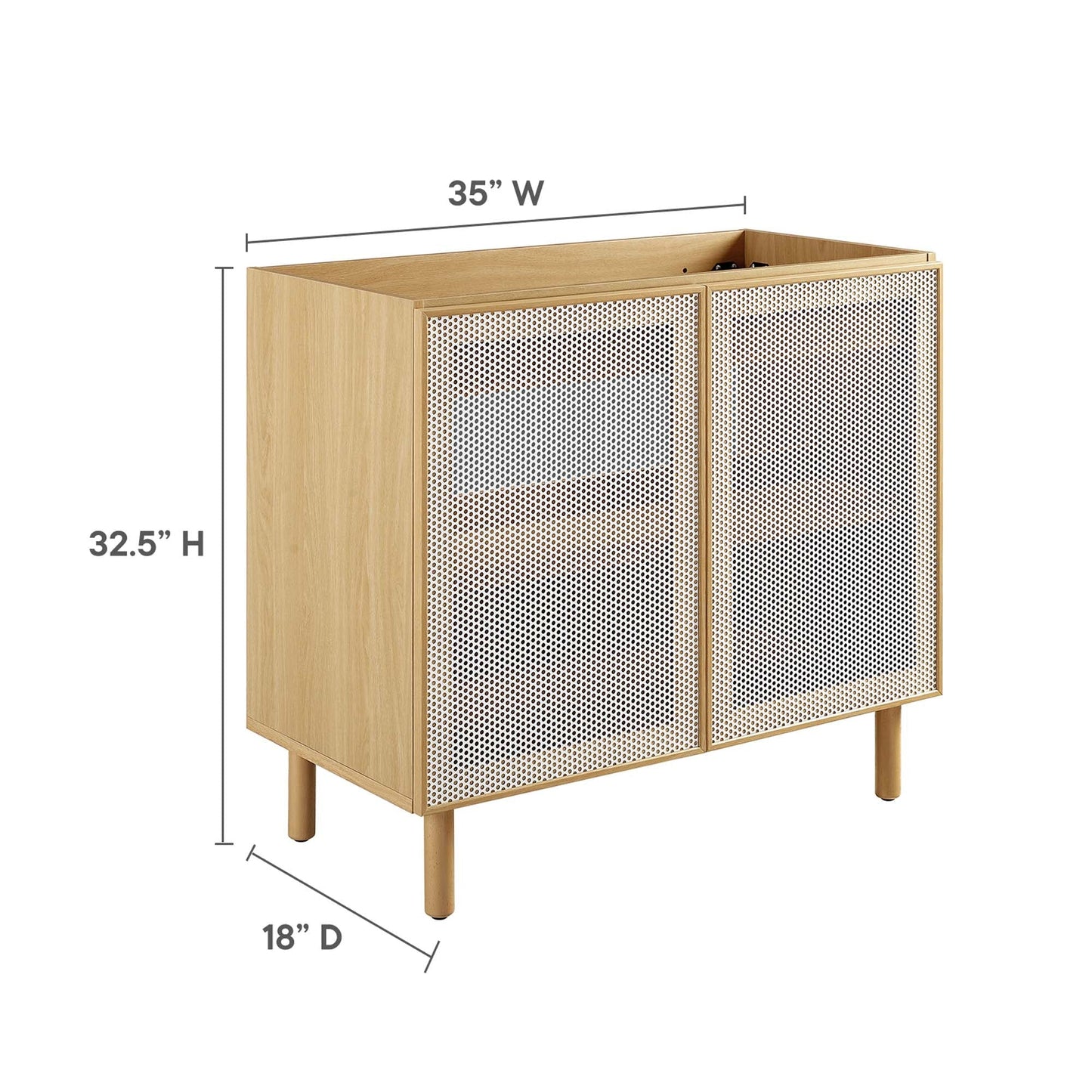 Calla 36 Inch Perforated Metal Bathroom Vanity
