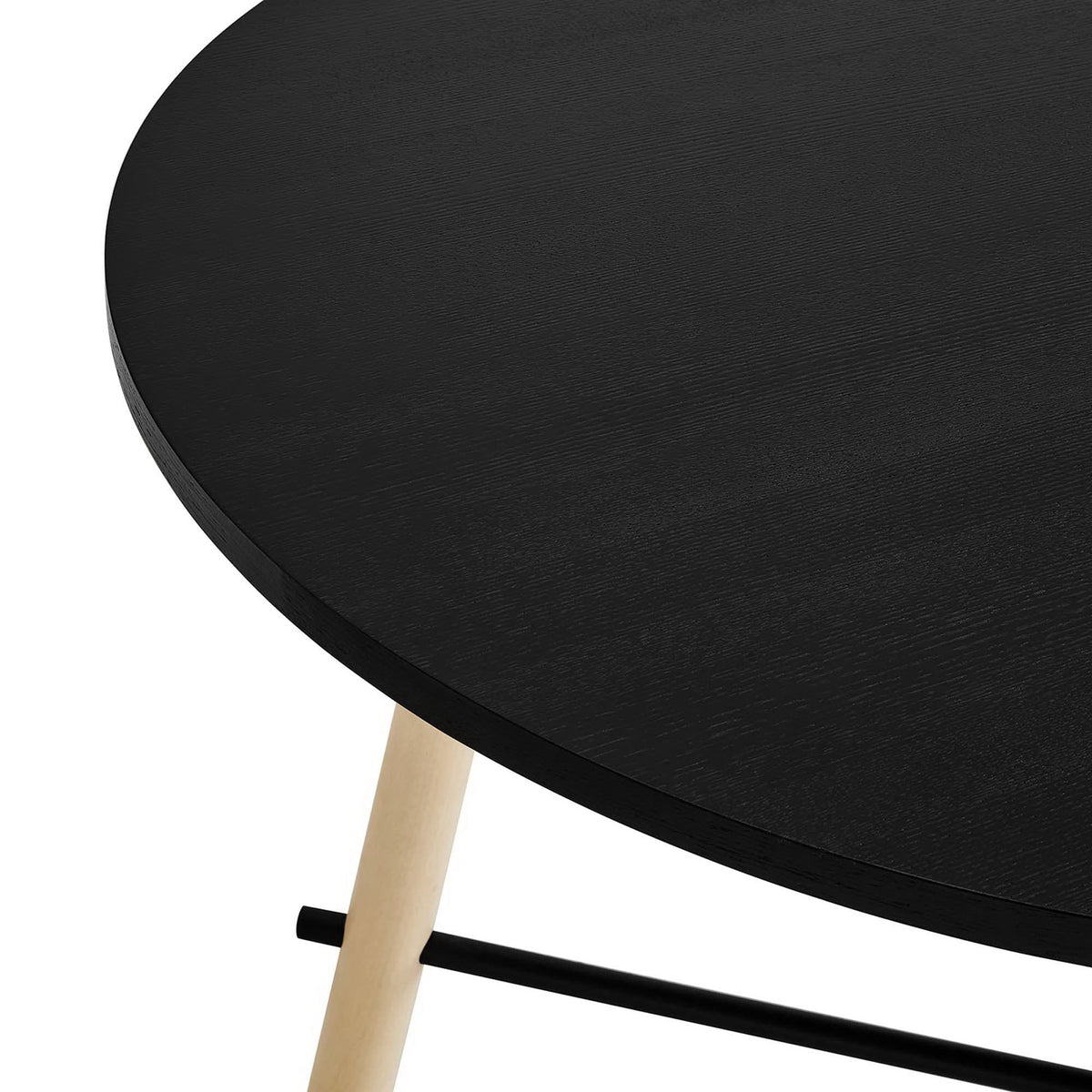 Infuse 71in wood grain dining table round black top with light wood legs by Modway on Tampa Home & Garden Store