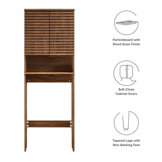 Render Over the Toilet bathroom storage cabinet wood grain doors tapered legs HouseOfZazla on Tampa Home & Garden Store