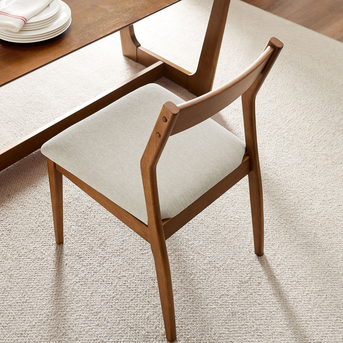 Solara Fabric Wood Dining Side Chairs, set of 2 with beige seats by Modway on Tampa Home & Garden Store