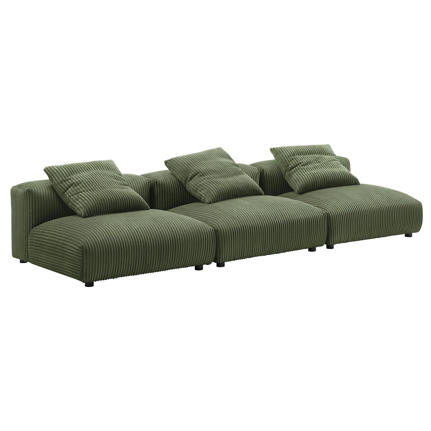 Modway Solace 3 Piece Modular Corduroy Sofa