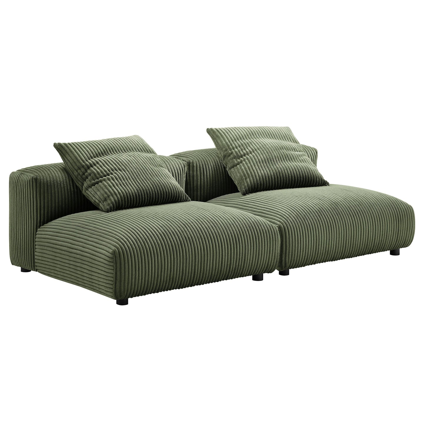 Modway 2 Piece Corduroy Modular Sofa and a Set