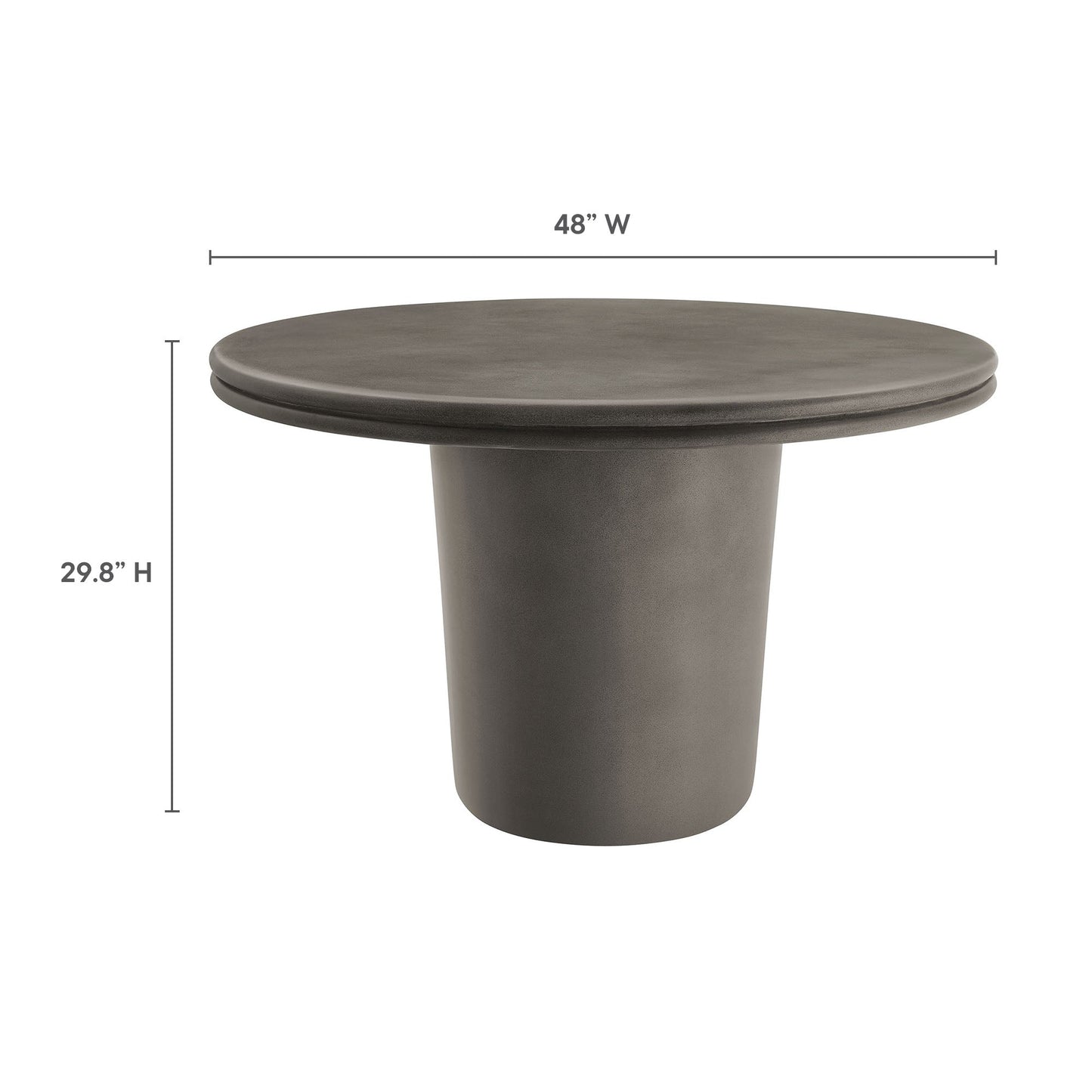 Brion 48 Inch Concrete Round Patio Dining Table