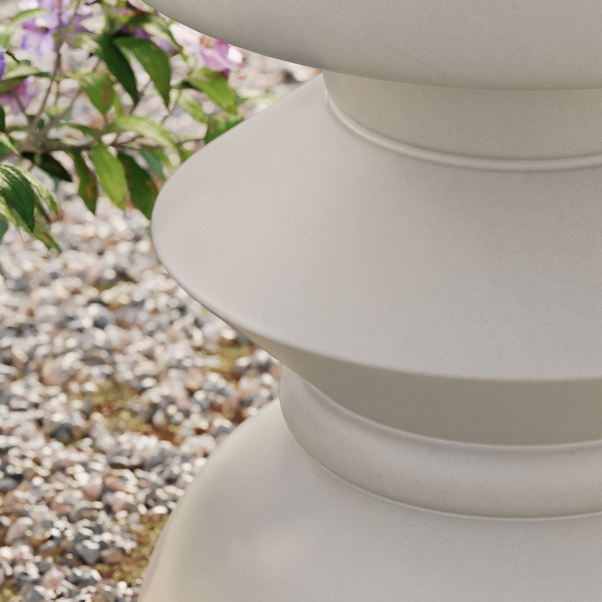 Terza Indoor-Outdoor Concrete Side Table by Modway in light gray with stacked ring pedestal on Tampa Home & Garden Store