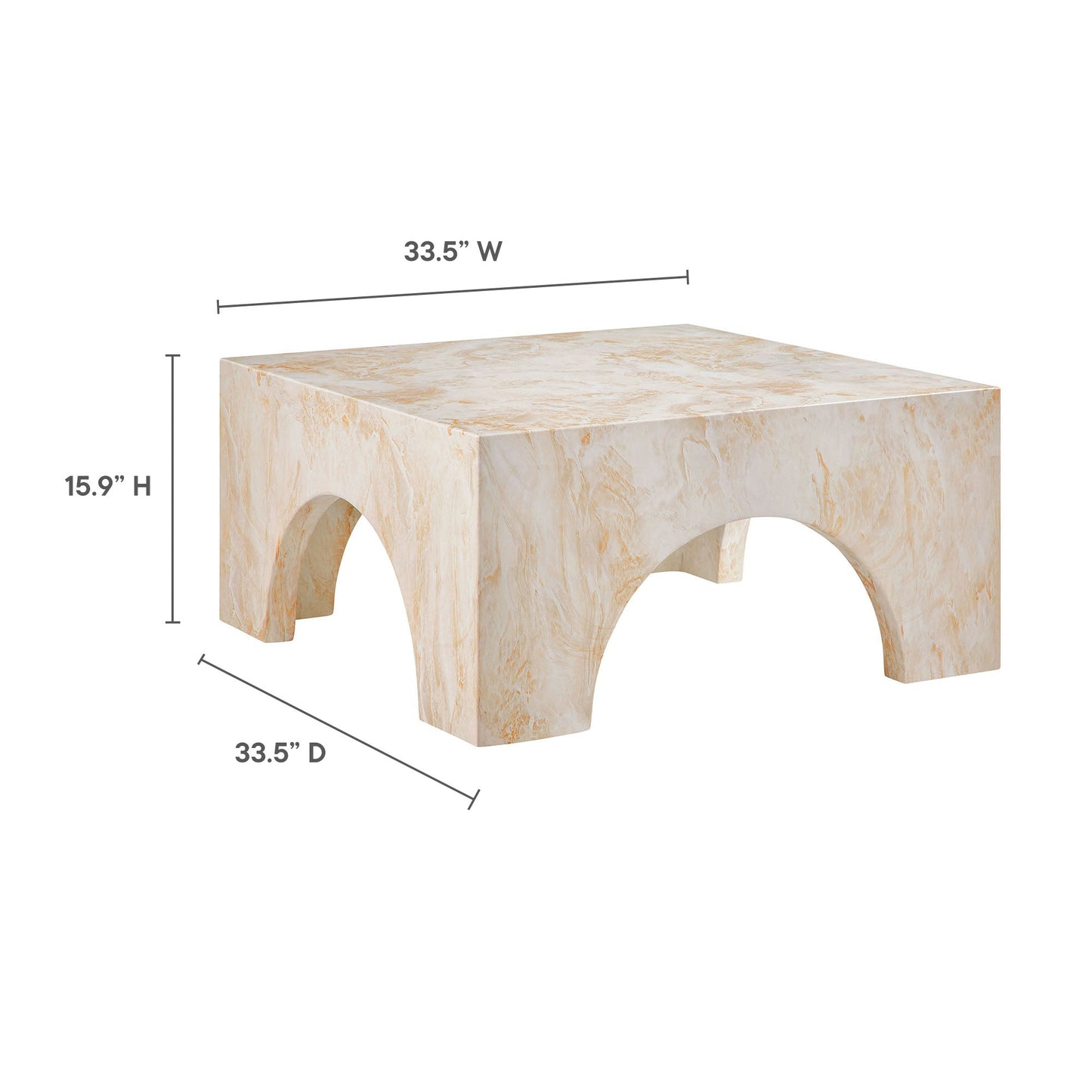 Valen Arched Concrete Coffee Table For the Patio