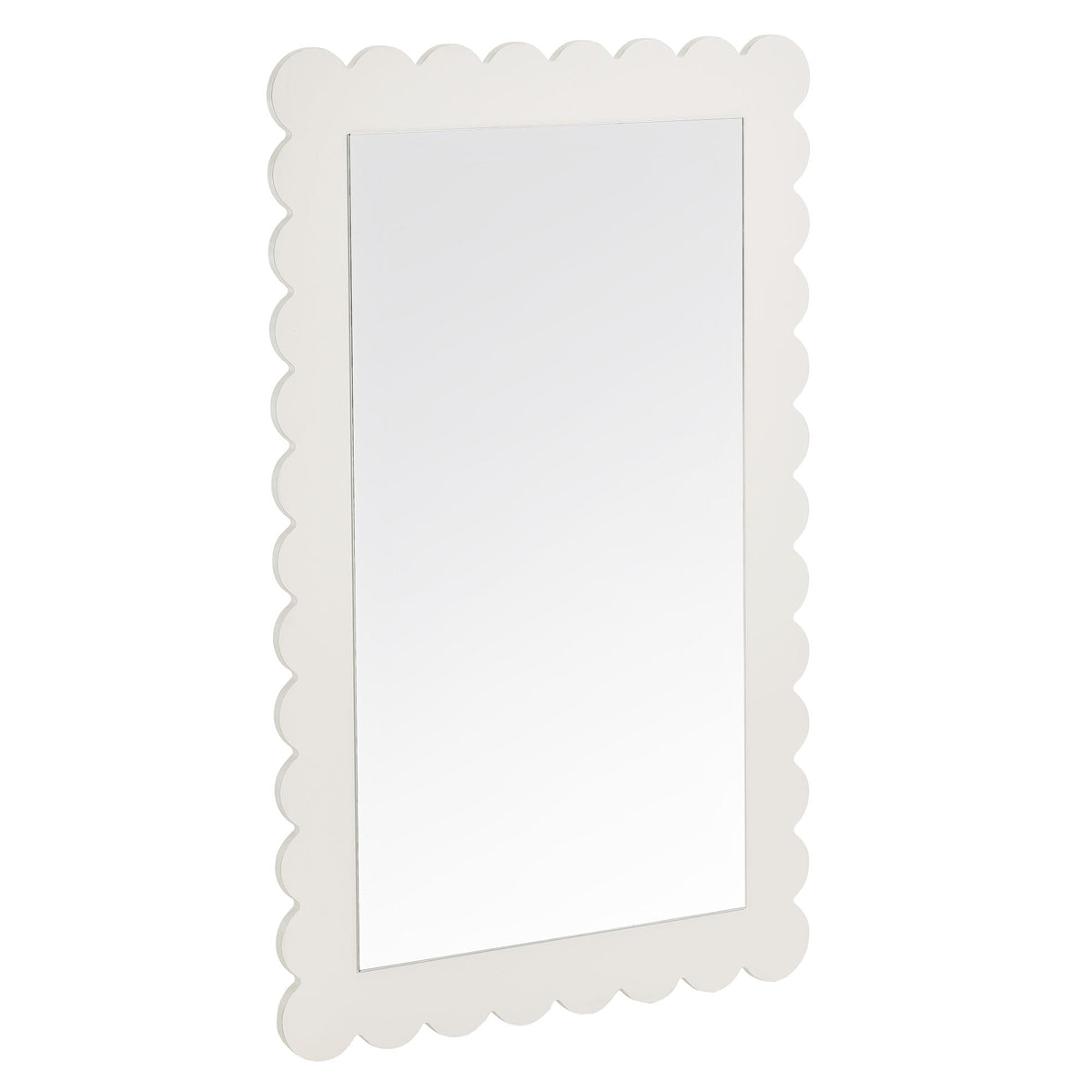 Emmeline Scalloped Rectangle Wall Mirror with ivory frame by Modway on Tampa Home & Garden Store