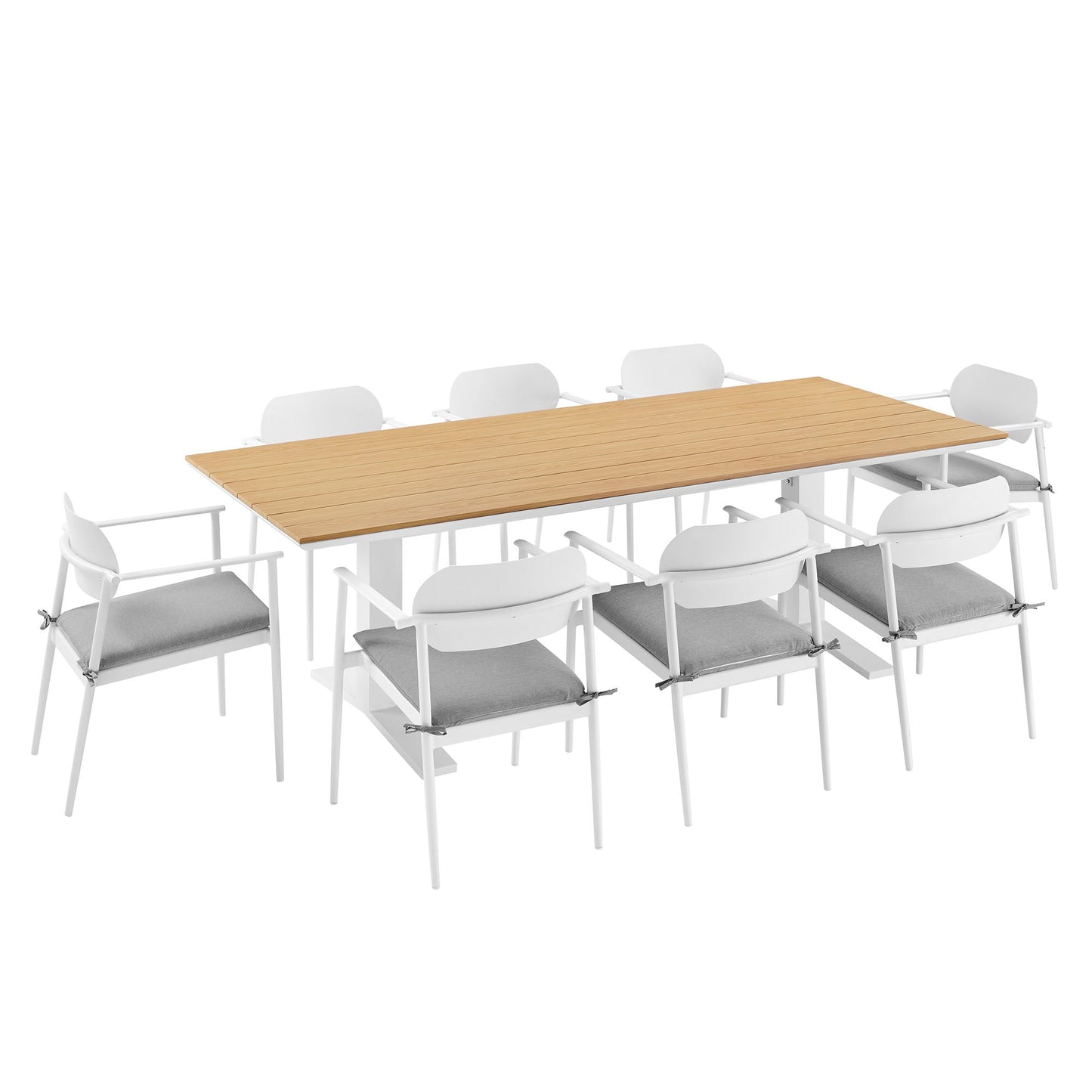 Modway Aeris Nine Piece And Aluminum Dining Set