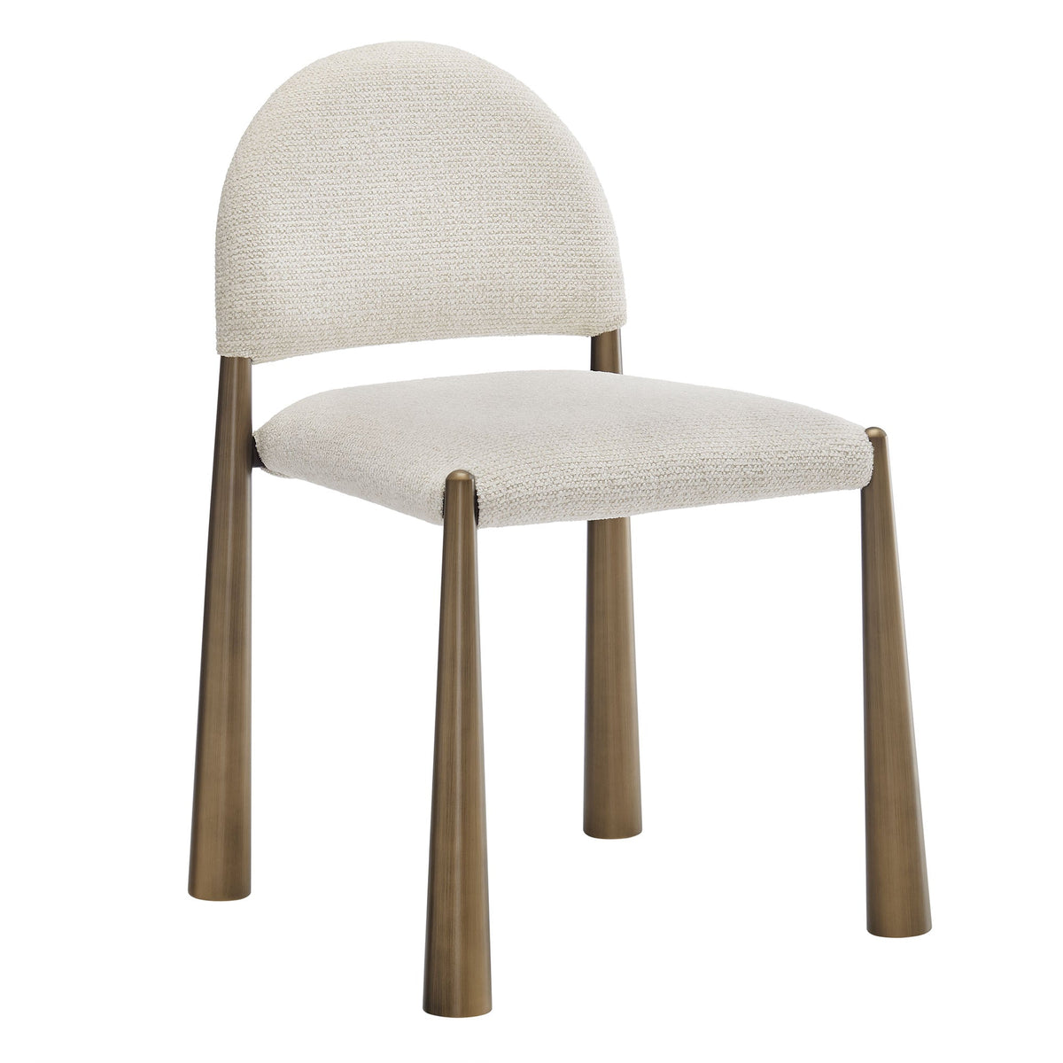 Hayley Upholstered Fabric Dining Side Chair by Modway, cream boucle upholstery, wooden legs on Tampa Home & Garden Store