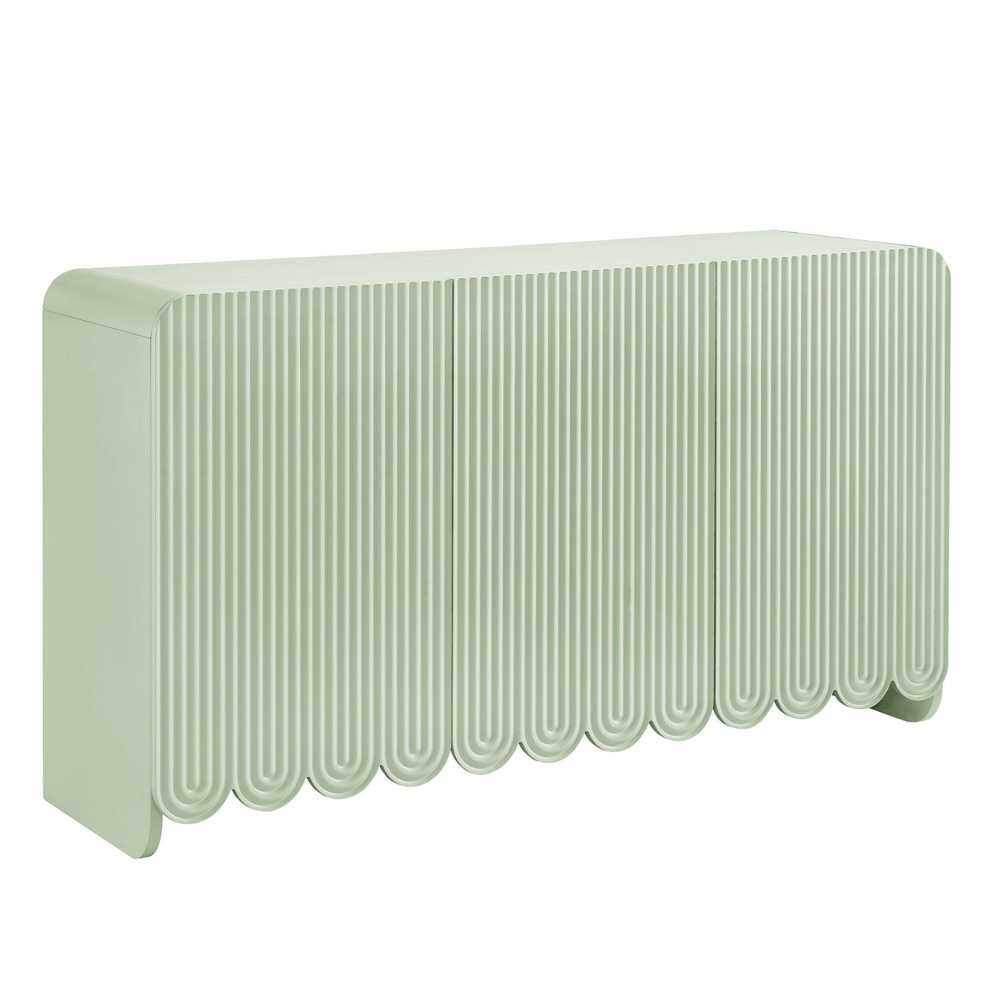 Dahlia fluted and scalloped sideboard storage cabinet in pale mint by HouseOfZazla on Tampa Home & Garden Store