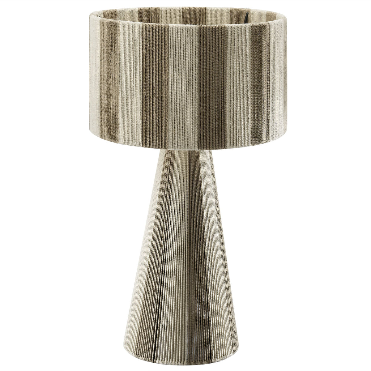 Renae Handwoven Cotton Thread Striped Table Lamp by Modway in beige taupe tones on Tampa Home & Garden Store