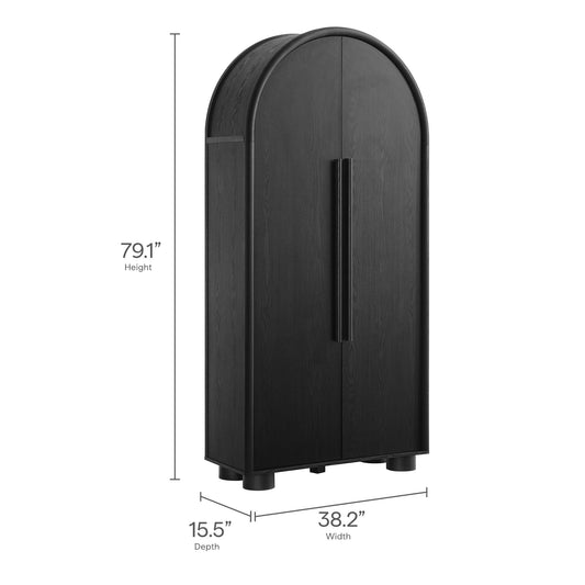 Bellamy Tall Arched Storage Cabinet in dark woodgrain by Modway two-door cabinet on Tampa Home & Garden Store