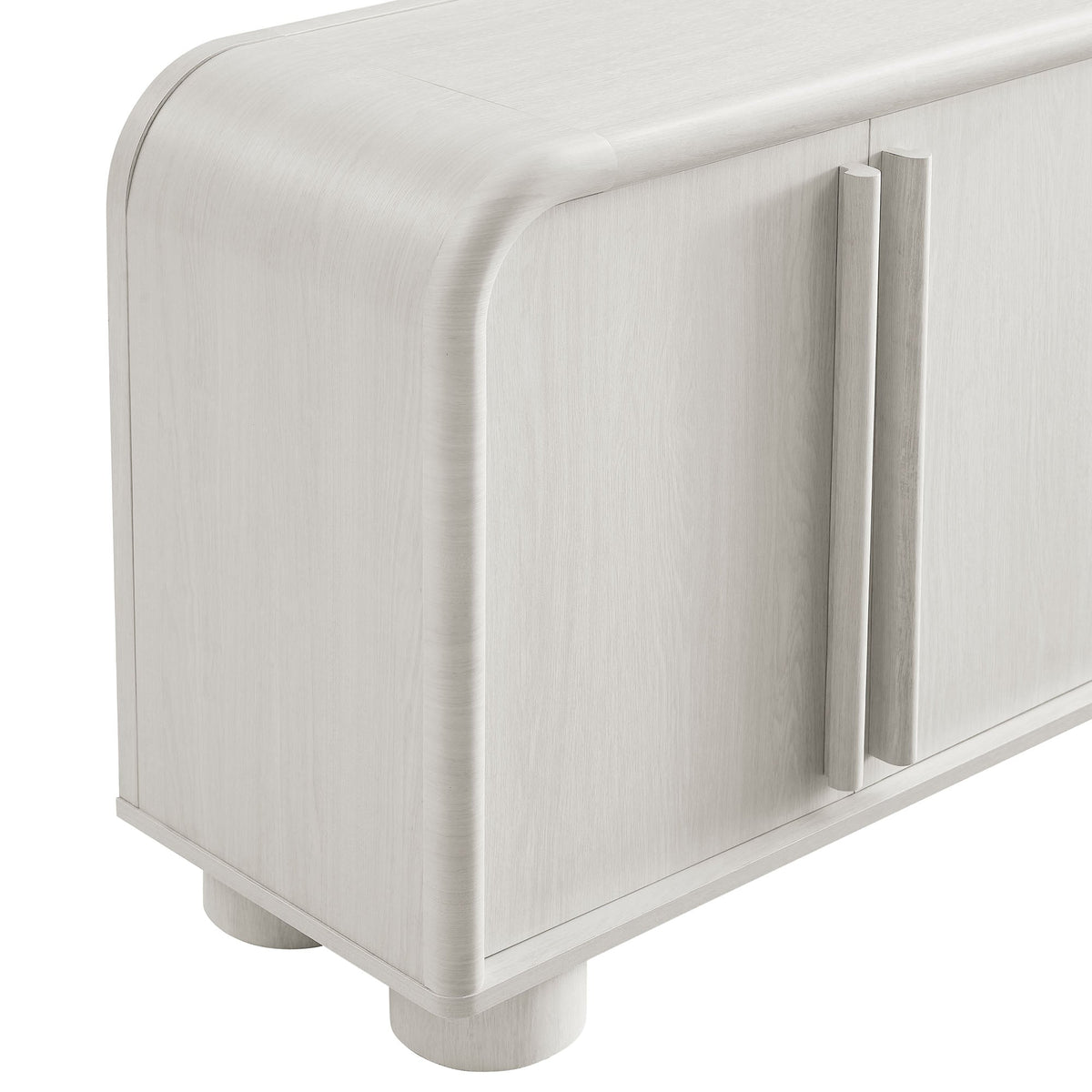Bellamy curved 4-Door sideboard in light wood with rounded edges for living room storage on Tampa Home & Garden Store