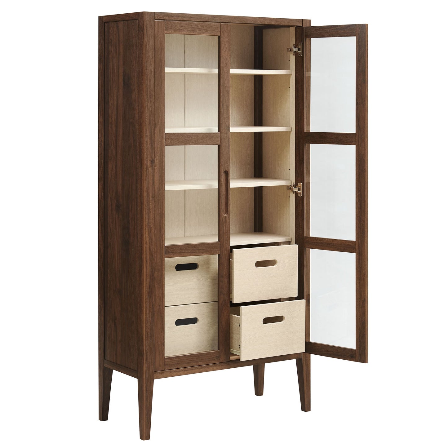 Nell Modern Glass Door and Storage Cabinet