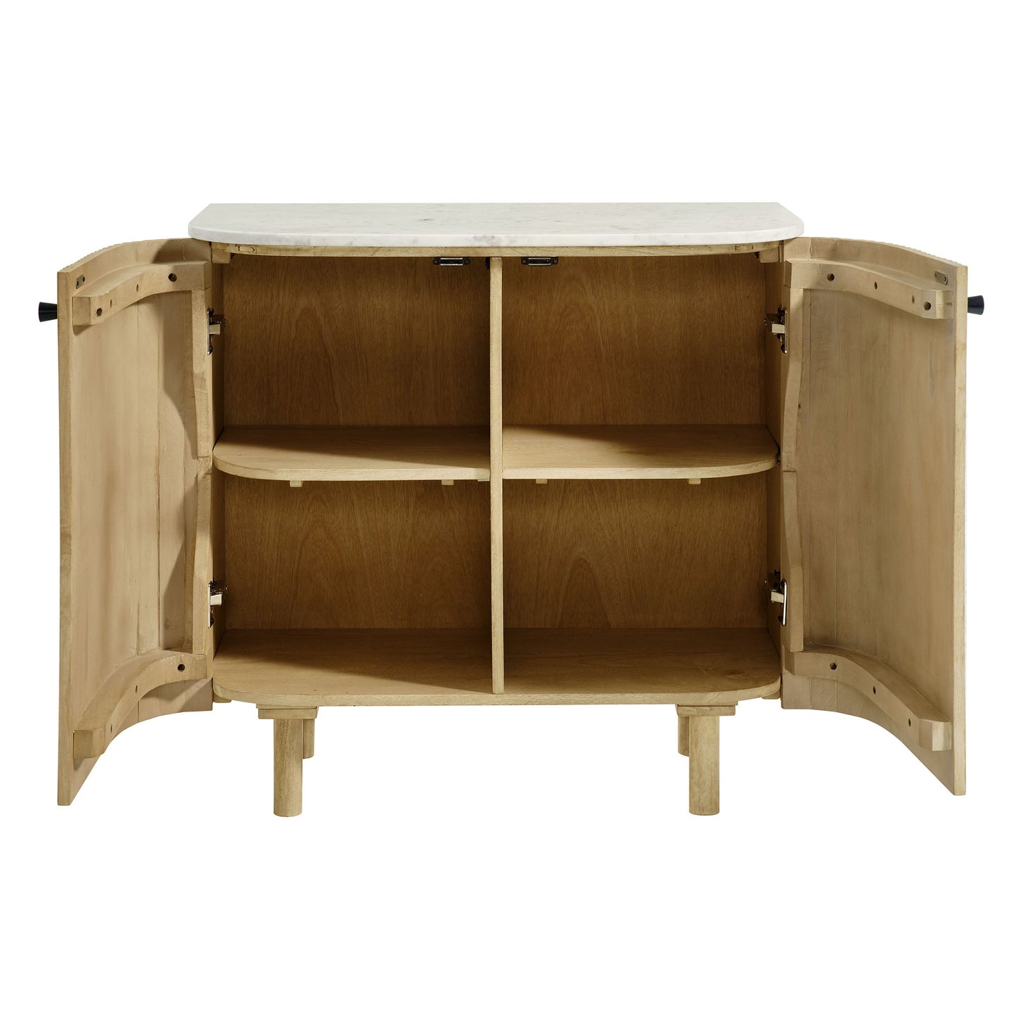 Caldera 33 Curved Solid Wood and Marble Cabinet