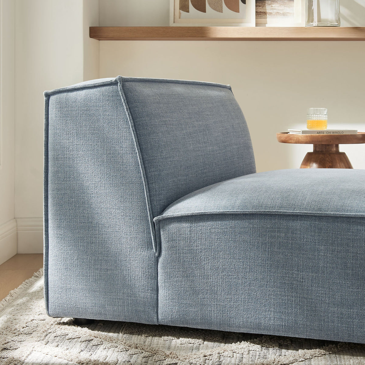 Blue Restore Performance Fabric Armless Modular Chair by Modway on Tampa Home & Garden Store