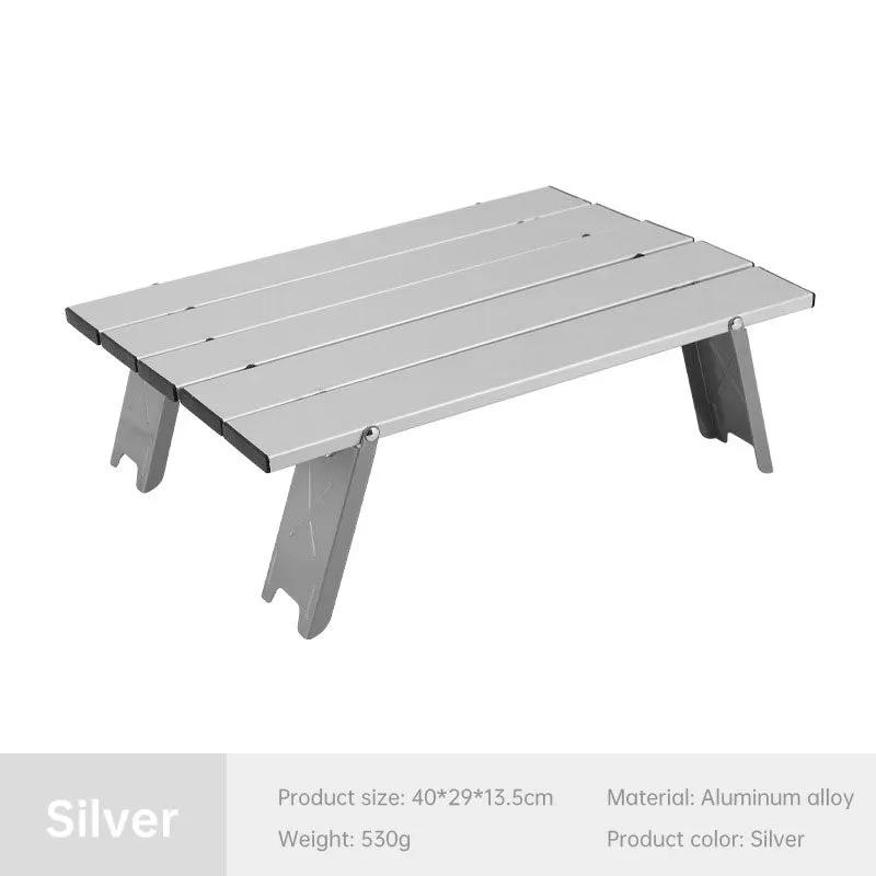 Table de camping/pique-nique mini pliable en aluminium ultralégère et portable noire pour la randonnée en extérieur