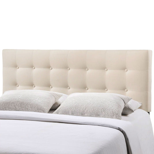 Full size Ivory Fabric Upholstered Button-Tufted Headboard - Tampa Home & Garden Store
