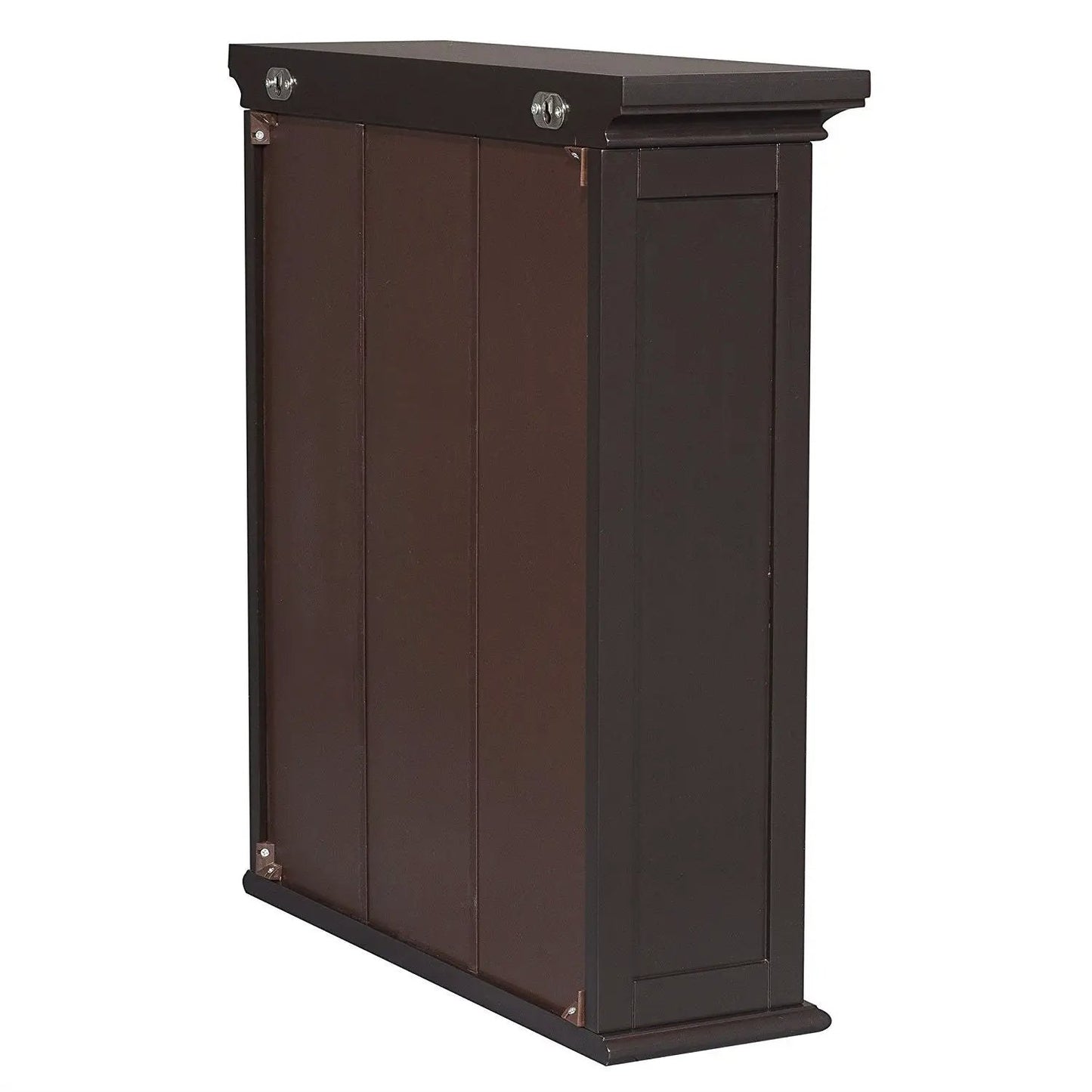 Dark Espresso 2-Door Bathroom Wall Cabinet with Open Shelf - Tampa Home & Garden Store