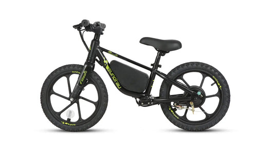 Ekids16 1.0 24V electric balance bike for kids black EUNORAU frame integrated battery and tires on Tampa Home & Garden Store