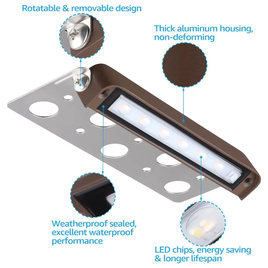 ELA06 8-Pack 7 Inch 4.5W 2700K/5000K LED Retaining Wall Lights, Hardscape Color Changing 12V Low Voltage Landscape Lights - Tampa soil911.com