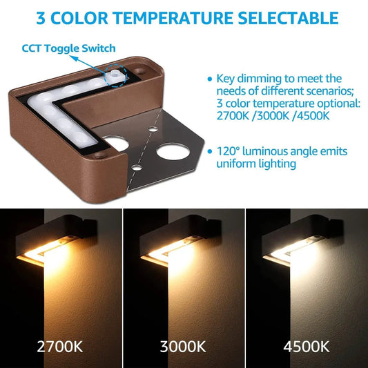 ELC02 8-Pack 3W LED Hardscape Lighting Right Angle 3CCT Retaining Wall Lights, 12V Low Voltage Landscape Lights - Tampa soil911.com