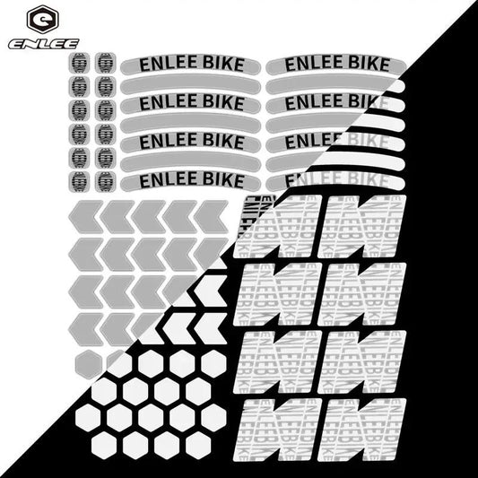 Bike reflective sticker set gray ENLEE for night cycling with varied strips and chevrons on Tampa Home & Garden Store