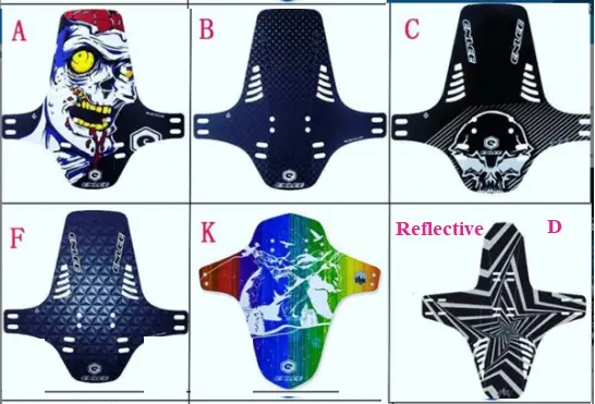MagicCycling universal fat bike fenders mudguards carbon fiber set of six graphic designs on Tampa Home & Garden Store