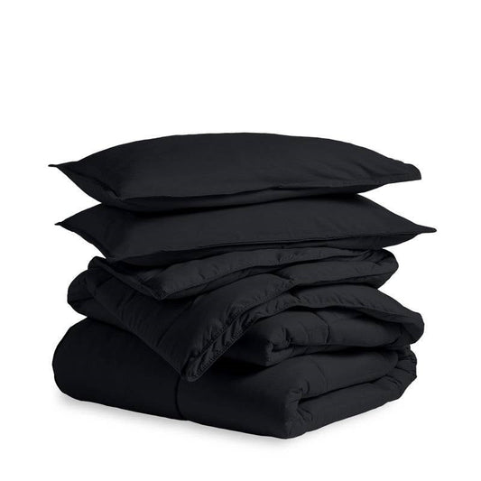 Twin/Twin XL Super Soft Lightweight Down Alternative Comforter Set in Black - Tampa Home & Garden Store