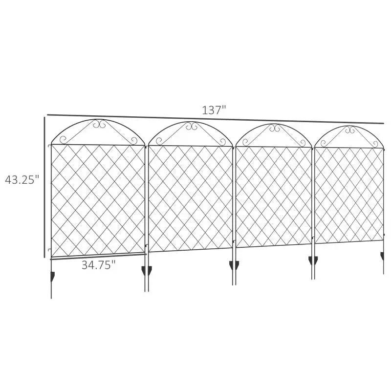 4 Pack Steel Foldable Fence Arch Trellis Panel Animal Barrier - Tampa Home & Garden Store